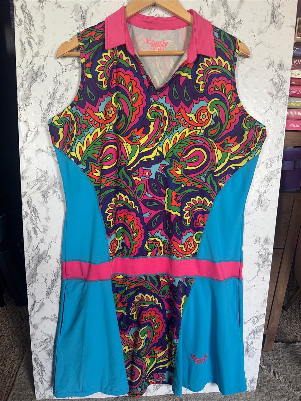 Kandy Golf Sleeveless Golf Dress Blue Pink Size XXL